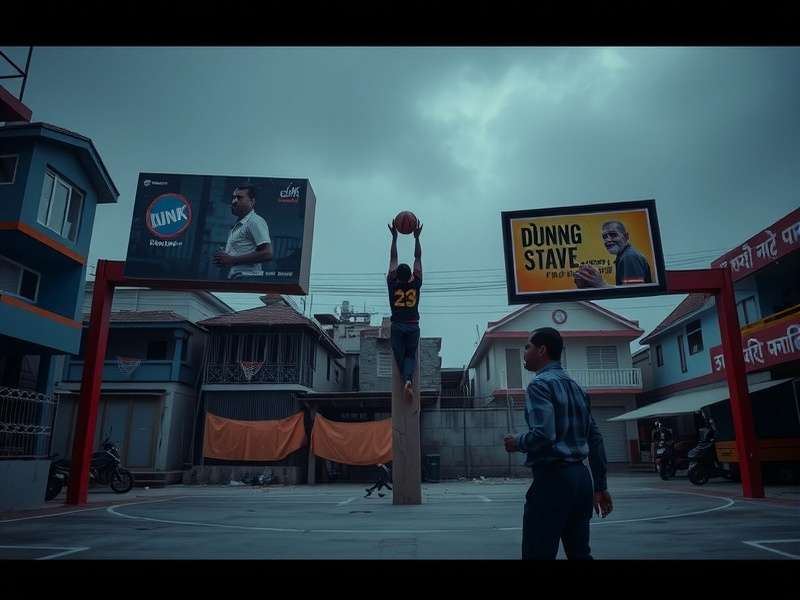 Authentic slum environments in Dunk Dynasty Slum Indian slum basketball court setting